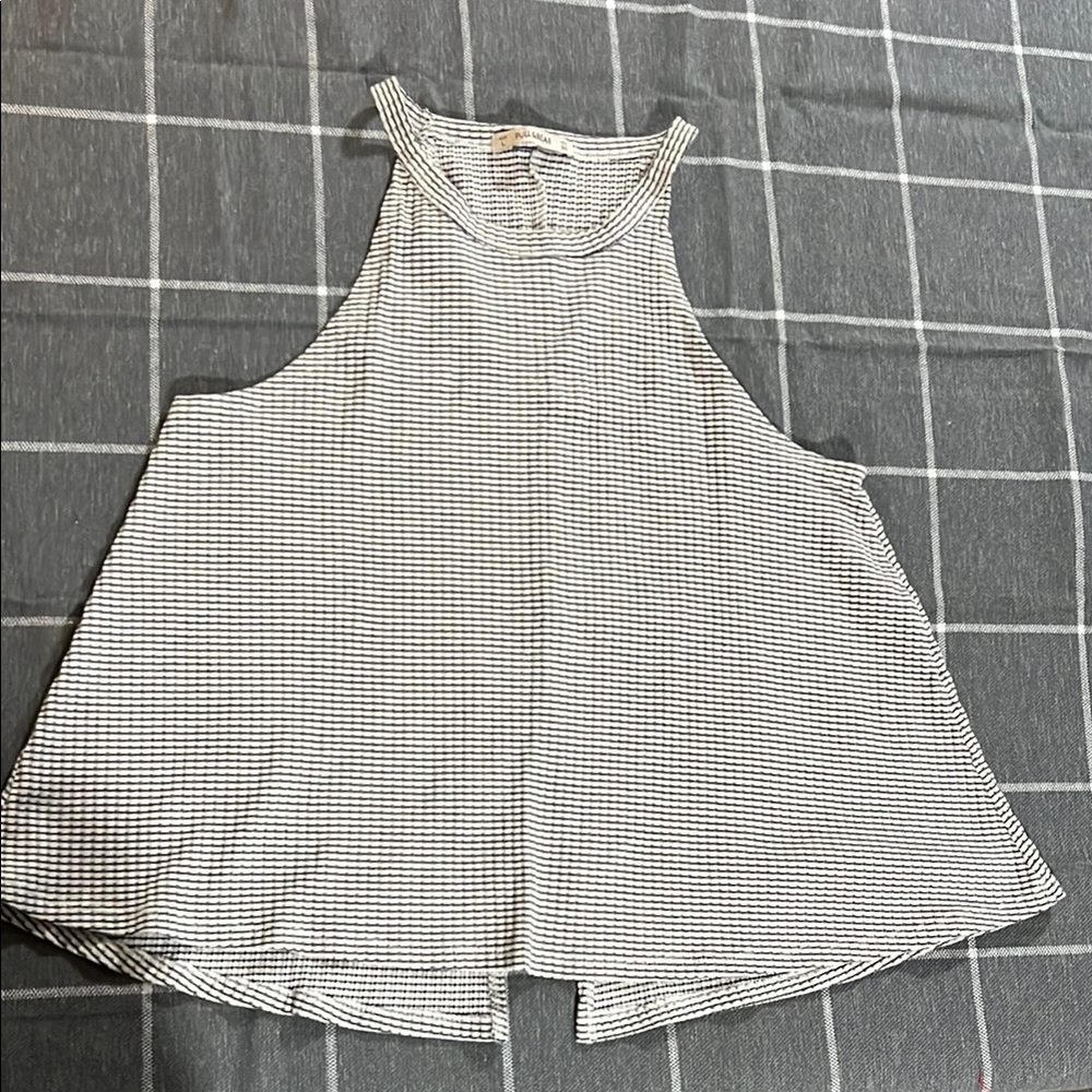 Pull&Bear Gray Ribbed Sleeveless Tank Top